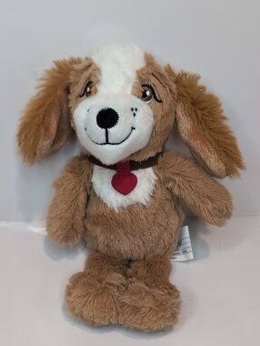 2/$20 Kinder Surprise Tan Dog Plush Puppy Cream Heart